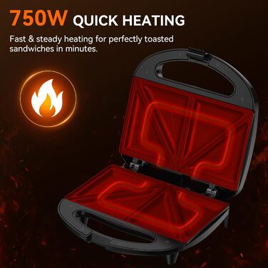 Вафельниця Snailar: компактна та стильна модель 750W для приготування бельгійських вафель (квадратні)