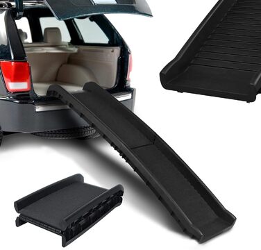 Рампа для собак NAIZY 156 см, складана, з антиковзними килимками, для собак/кішок/домашніх тварин до 90 кг, чорна