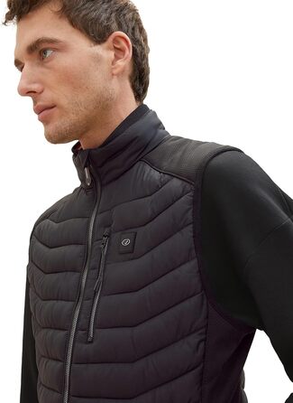 Жилет чоловічий гібридний степеневий TOM TAIOR з коміром, артикул 19168, колір Black (XXL)