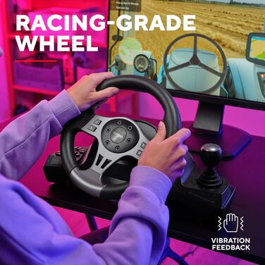 Руль для гонок Trust GXT 289 Movi з педалями та перемикачами швидкостей, сумісний з PC, Xbox Series X/S, PS4, Nintendo Switch