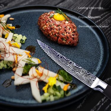 Набір кухонних ножів Hoablorn з бруском 15 предметів. Брусок з акації, міцний магнітний тримач. Ідеальний подарунок на новосілля та весілля (сріблястий)