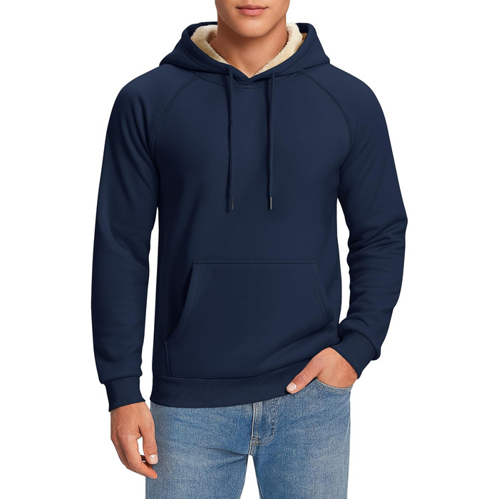 Капюшонний світшот Cavva для чоловіків: флісова тканина, вітро- та водовідштовхувальний, бавовна, теплий, армійного кольору (темно-синій, S)