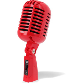 Динамічний мікрофон Pyle Vintage Style з XLR-кабелем 4.88м для живих виступів та студійних записів, червоний