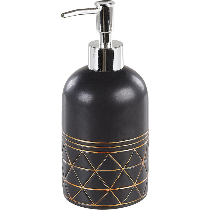 Набір аксесуарів для ванної кімнати Beliani Elegantes (5 шт.) з кераміки чорного/золотого кольору Lanco