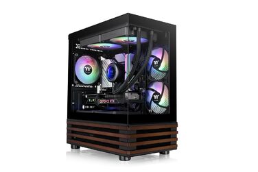 Корпус ПК Thermaltake TG ARGB View 170 Wood Black – Micro-Tower, Tempered Glass, 3x120mm ARGB, Підтримка 240/280mm радіатора