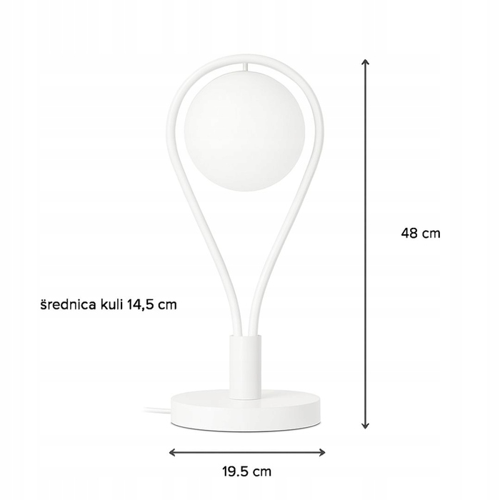 Настільна лампа Ledigo Milano Rosa, біла, 40 Вт
