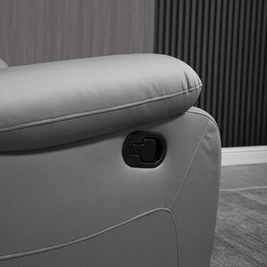 HOMCOM Swivel Recliner TV Chair, 135° Reclining with Footrest, Polyester, Grey, Up to 150 kg (220 lbs), 72x71x60cm (28x28x24 inches) for Comfort and Relaxation