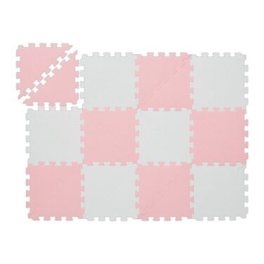Relaxdays Puzzle Mat Pink and White