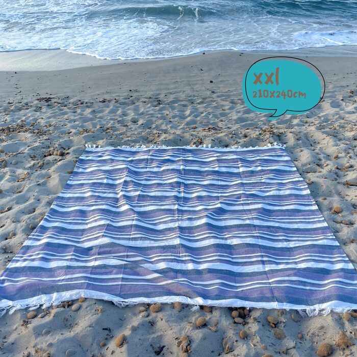 Плед для пікніка MOMOMUS XXL пляжний, складний 210x240 см, фіолетовий - килимок для пікніка, антипісочний, для кемпінгу