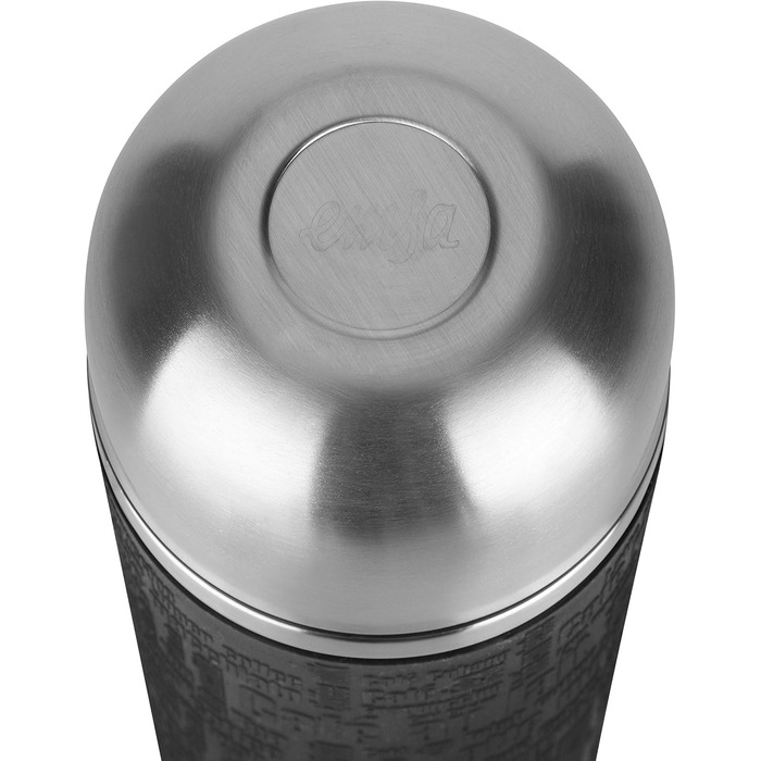 Emsa Senator Insulated Flask 515714 | Capacity: 1.0 L | 100 percent leak-proof | Silicone seal | Safe Loc closure | 12h hot or 24h cold | Black