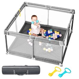 Дитячий манеж derimkcoa 130x130x66 см з дихаючою сіткою, безпечний і портативний ігровий загороджувач для дітей у приміщенні та на вулиці