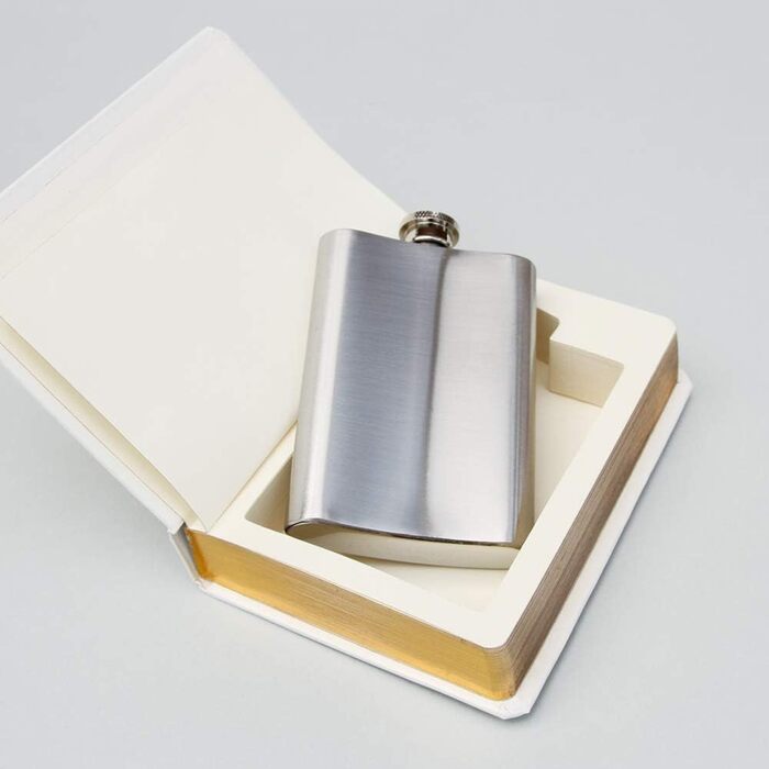Фляга для напоїв Suck UK 'The Good Book' 120мл, нержавіюча сталь, білий колір
