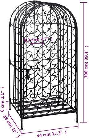 vidaXL Wine Rack 35 Bottles Metal Bottle Rack Bottle Stand Wine Cabinet