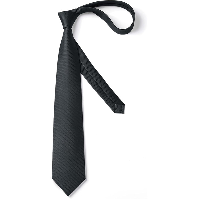 Чоловіча краватка Enlision для весілля, однотонна краватка з кишеньковим хустинкою, формальний комплект краваток та хустинки (чорний)