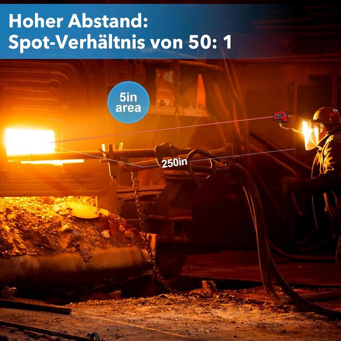 Інфрачервоний термометр MESTEK для вимірювання температури -40°C до 1600°C з K-зондом, лазерний, LCD, з сигналізацією, для кухні, промисловості, HVAC