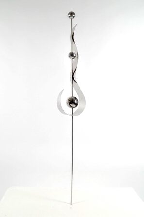 Kobolo Garden Stakes Drops, 160 cm, Silver, decorative stainless steel stake, weather-resistant & stable, stylish garden decoration for terrace, balcony & front yard