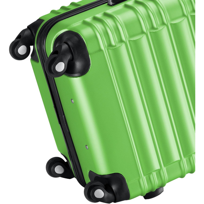 Набір валіз Zelsius 4 шт. Рожевий | ABS, з кодовим замком, 4 колеса, перегородка | Ручна валіза, набір валіз, тріумф, велика валіза (зелений)