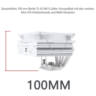 Thermalright SI-100: Повітряний кулер для CPU з 6 тепловими трубами, тихий вентилятор TL-E12B PWM, технологія AGHP 3.0, сумісний з AMD AM4/AM5 та Intel 1150/1151/1200/1700/2066