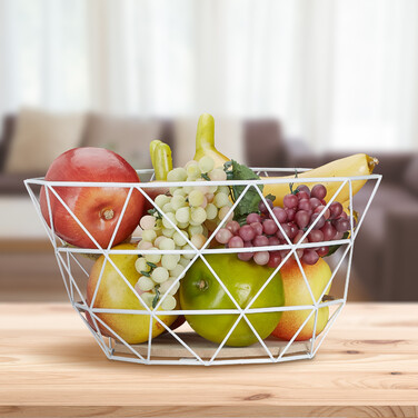 Relaxdays Fruit Basket, Grid Design