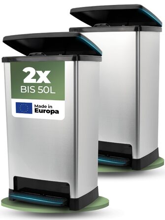 Сміттєвий відер Novaliv з кришкою та педаллю, 50 л, система Soft-Close, герметичний контейнер для кухні та дому