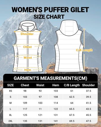 Стьобана жилетка Outdoor Ventures з капюшоном для жінок: тепла спортивна жилетка для походів, кемпінгу та їзди на велосипеді, чорна, XXL