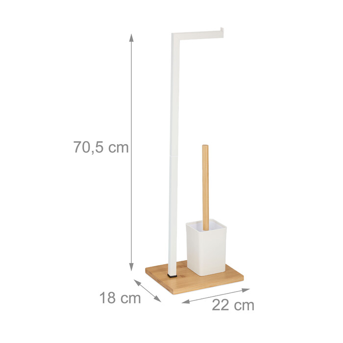 Relaxdays Toilet Set made of Bamboo & Stainless Steel