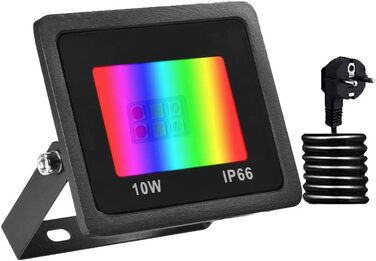 RGB LED прожектор 50 Вт для вулиці, розумний світлодіодний ландшафтний прожектор, 16 млн кольорів, 20 режимів, IP68 водонепроникний, для саду та підсвічування атмосфери (10 Вт)