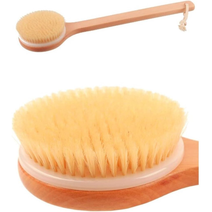 15.9 Inch Bath Body Brushes Women Wooden Long Handle Bath Brushes Men Hog Bristle Shower Brushes