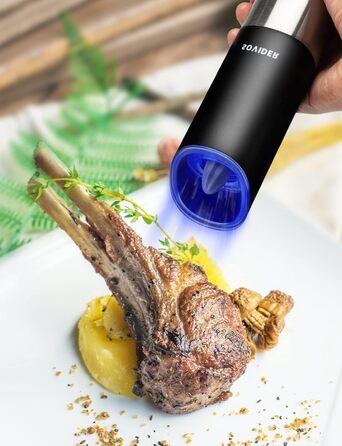 Електрична млинка для перцю та солі SOVIDER, USB-заряджання, регульований помел, LED-підсвітка, для ресторану та гриля