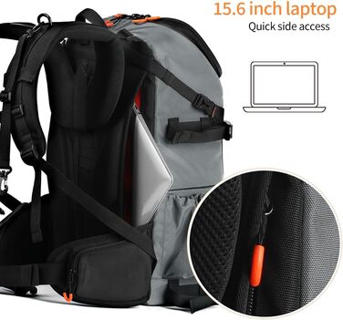 Рюкзак для фотокамери K&F Concept 32L з відділенням для ноутбука та водонепроникною накидкою