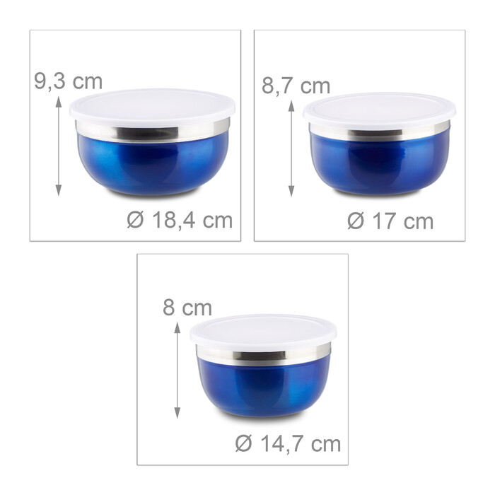 Relaxdays Bowl Set with Lid, 3-Piece