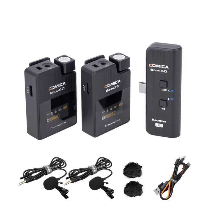 COMICA BoomX-DUC2: Бездротовий мікрофон для смартфона та ноутбука (USB-C) - ідеальний для влогів, подкастів та стрімінгу