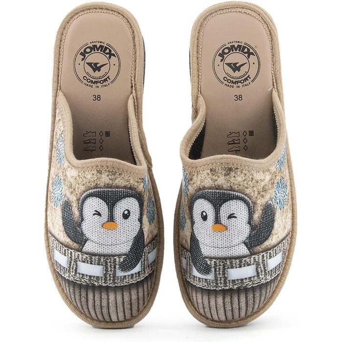 Жіночі халапи JOMIX Winter - зручні та теплі домашні тапочки, Італія, 37 EU, бежевий колір