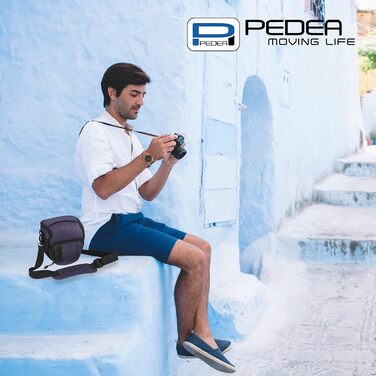Сумка для камери Pedea: стильна фотосумка для DSLR/SLR камер з дощем. Розмір M, фіолетовий, для аксесуарів та об'єктивів.