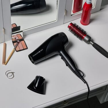 Фен Remington D3198 з іонізацією, чорний (2200W) з насадкою-дифузором та насадкою для укладки, 3 режими нагріву, 2 режими обдування + режим охолодження