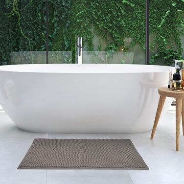 Килимок для ванної кімнати Beautissu BeauMare WR 50x80 см, антрацит, антиковзаючий, з плюшу