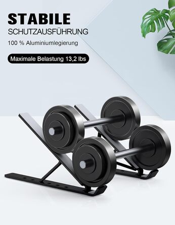 Підставка для ноутбука Babacom, алюмінієва, 5-рівнів, регульована висота, вентильована, сумісна з MacBook Pro Air та іншими ноутбуками 10-15.6” та планшетами (чорна)