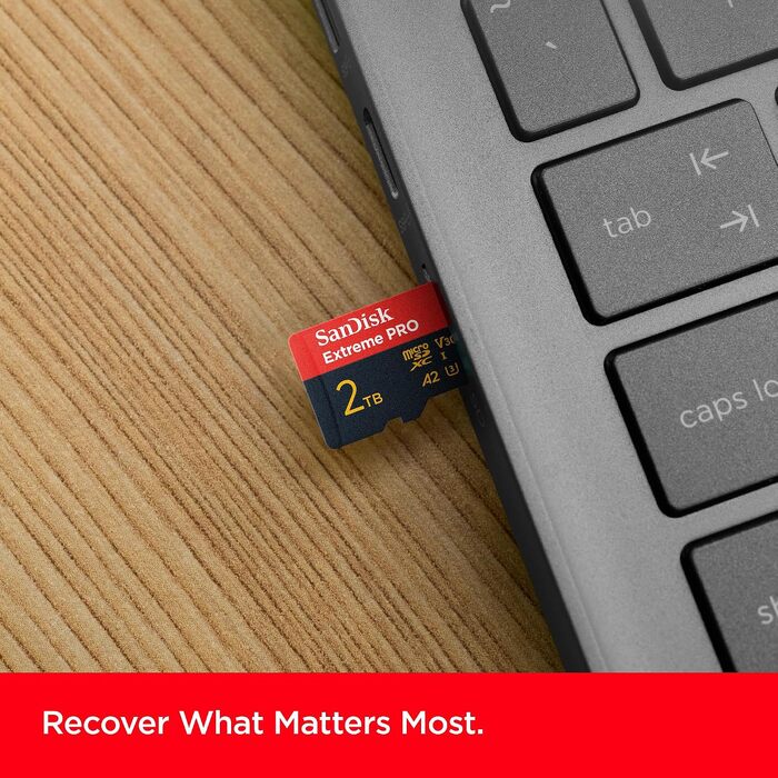 Карта пам'яті SanDisk Extreme PRO microSDXC UHS-I 2TB (A2, Class 10, V30, U3, 200 MB/s) з адаптером та RescuePRO Deluxe для смартфонів, дронів та екшн-камер