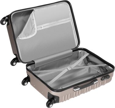 Набір валіз Zelsius 4 шт. | Колір шампань | ABS, з кодовим замком, 4 колеса, внутрішній роздільник | Ручна поклажа, набір валіз, великий валіза, Luggage Set