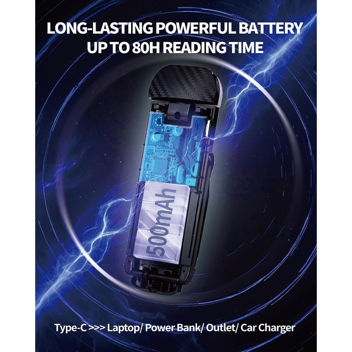 LED-ліхтарик для читання, перезаряджуваний, ультралегкий, 3 кольори (бурштиновий), 5 рівнів яскравості, диммер, модний, портативний, чорний/рожевий