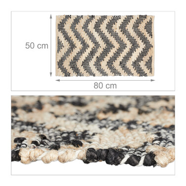 Relaxdays Zigzag Runner Rug, 50 x 80 cm