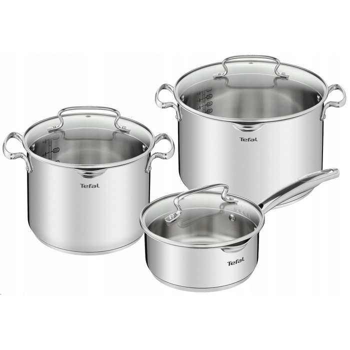 Набір каструль Tefal Duetto+ з нержавіючої сталі, 6 предметів