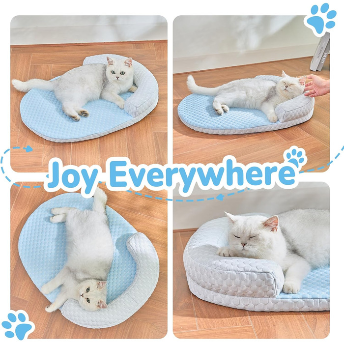 Підвісне ліжко для котів CATISM 360° з можливістю обертання, кошик для сну, 36x38 см, до 20 кг (блакитний)