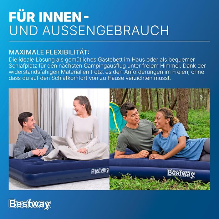 Повітряний матрац двоспільний Bestway Blue Horizon Double XL, 191 x 137 x 22 см, синій