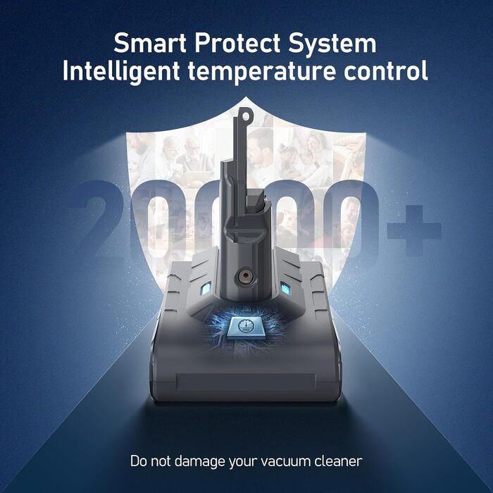 Акумулятор Keenstone 6500mAh для Dyson SV10 V8 Absolute Animal Motorhead Fluffy Slim Fluffy Total Clean Extra (з 2 фільтрами)