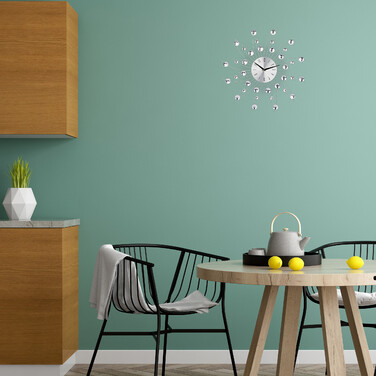 Настінний годинник Relaxdays XL з блискітками