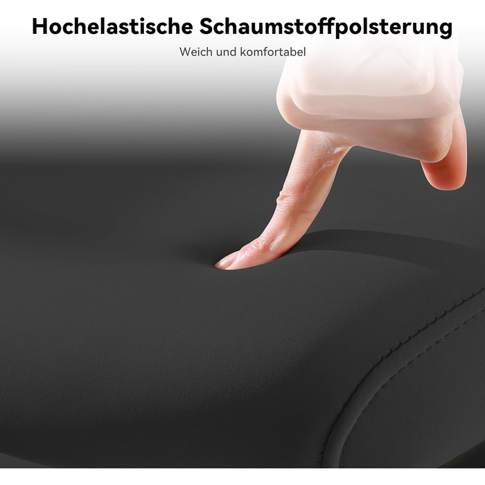 Офісний стіл MUSSO E600SE з ергономічним дизайном, регульована поперекова підтримка, 3D-підлокітники та підголовник, з підніжкою, для жінок, захист спини (чорний)