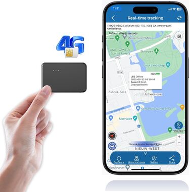 GPS-трекер TKMARS для авто без абонплати, 90 днів автономної роботи, оновлення позиції кожні 5 секунд, потужний магніт, водонепроникний, безкоштовний додаток, 5000 мА·год (TK903 4G 1500 мА·год)