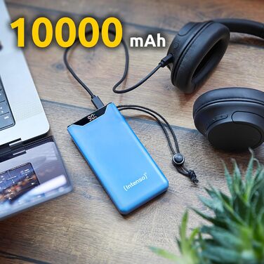 Powerbank Intenso F10000: 10000 mAh, USB-C, USB-A, Швидка зарядка (PD 20W, QC 18W), Синій