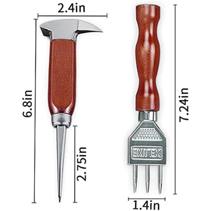 Ice Pick Set with Wooden Handle - Perfect for Bars and Bartenders - Ice Crusher and Tongs Kit - Best Carving Tool for Cocktails and Drinks